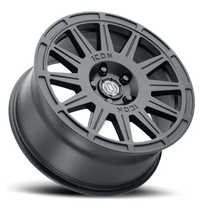 ICON Ricochet 17x8 5x108 38mm Offset 6in BS Satin Black Wheel thumbnail 6