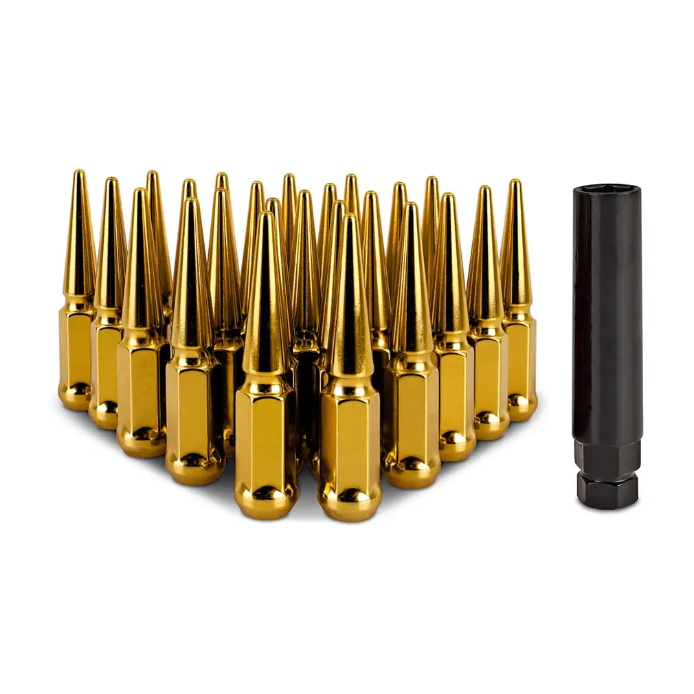 Mishimoto Mishimoto Steel Spiked Lug Nuts M14 x 1.5 24pc Set Gold thumbnail 2