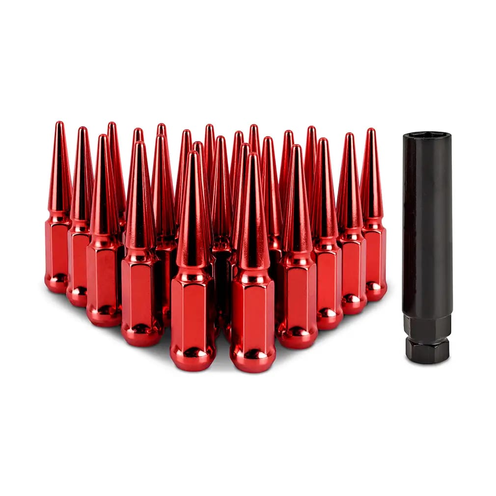 Mishimoto Mishimoto Steel Spiked Lug Nuts M14 x 1.5 24pc Set Red thumbnail 2