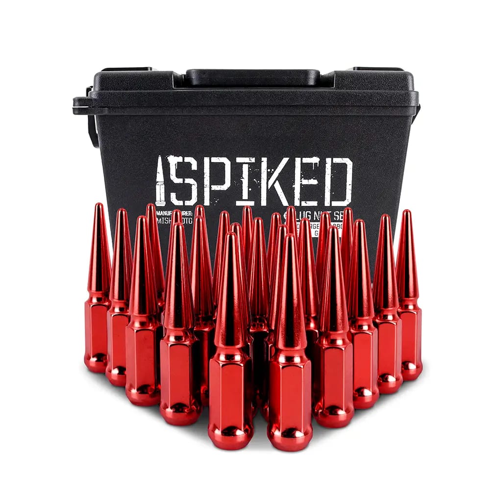 Mishimoto Mishimoto Steel Spiked Lug Nuts M14 x 1.5 24pc Set Red thumbnail 8