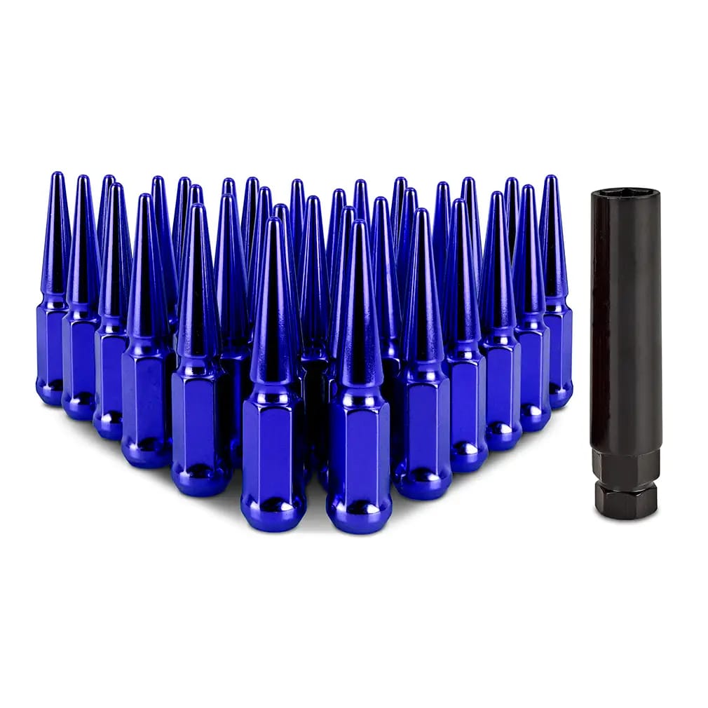 Mishimoto Mishimoto Steel Spiked Lug Nuts M14 x 1.5 32pc Set Blue thumbnail 2