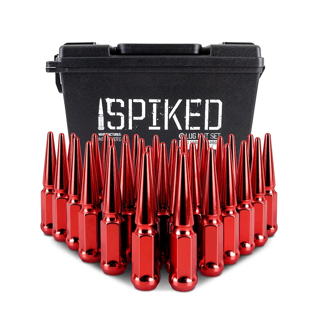 Mishimoto Mishimoto Steel Spiked Lug Nuts M14 x 1.5 32pc Set Red thumbnail 6