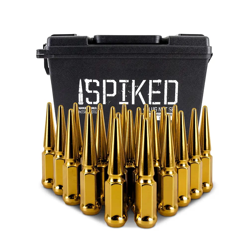 Mishimoto Mishimoto Steel Spiked Lug Nuts M12 x 1.5 24pc Set Gold thumbnail 8