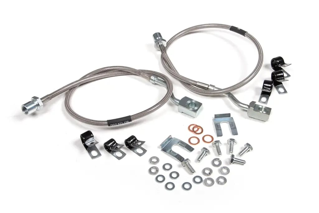 Front Brake Line Set | Stainless Steel Braided | 6 Inch Lift | 2011-2026 Chevy Silverado & GMC Sierra 2500HD/3500HD | BDS Suspension