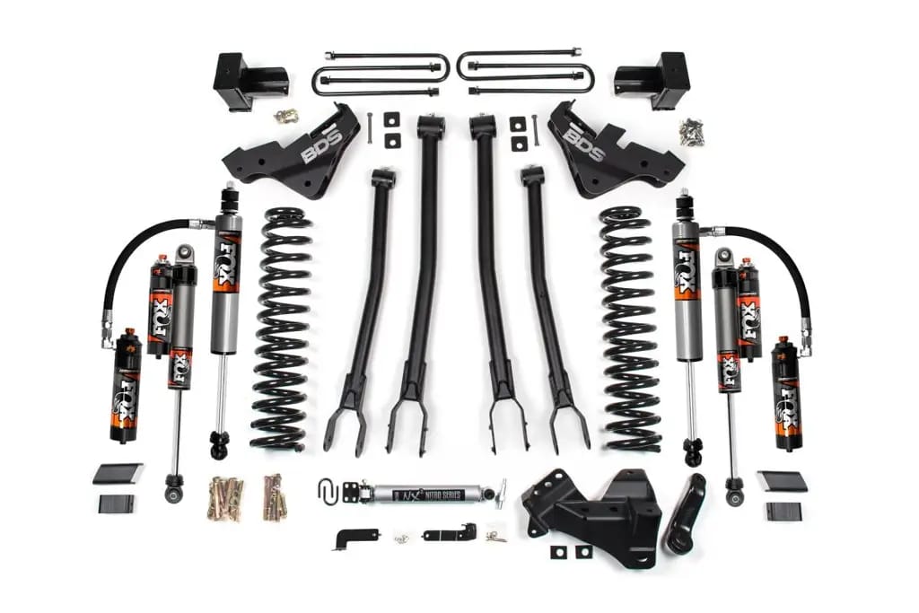 5 Inch Lift Kit w/ 4-Link | Ford F250/F350 Super Duty (2023-2026) 4WD Diesel | 3 In. Block w/ Overload | FOX 2.5 Performance Elite | BDS Suspension thumbnail 2