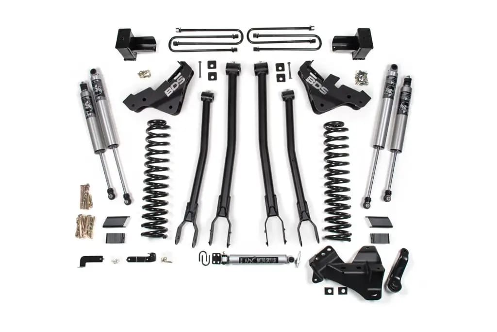 5 Inch Lift Kit w/ 4-Link | Ford F250/F350 Super Duty (23-26) 4WD | Diesel - 3 Inch Block Kit Without Overload / FOX 2.5 Performance Series HTO thumbnail 2