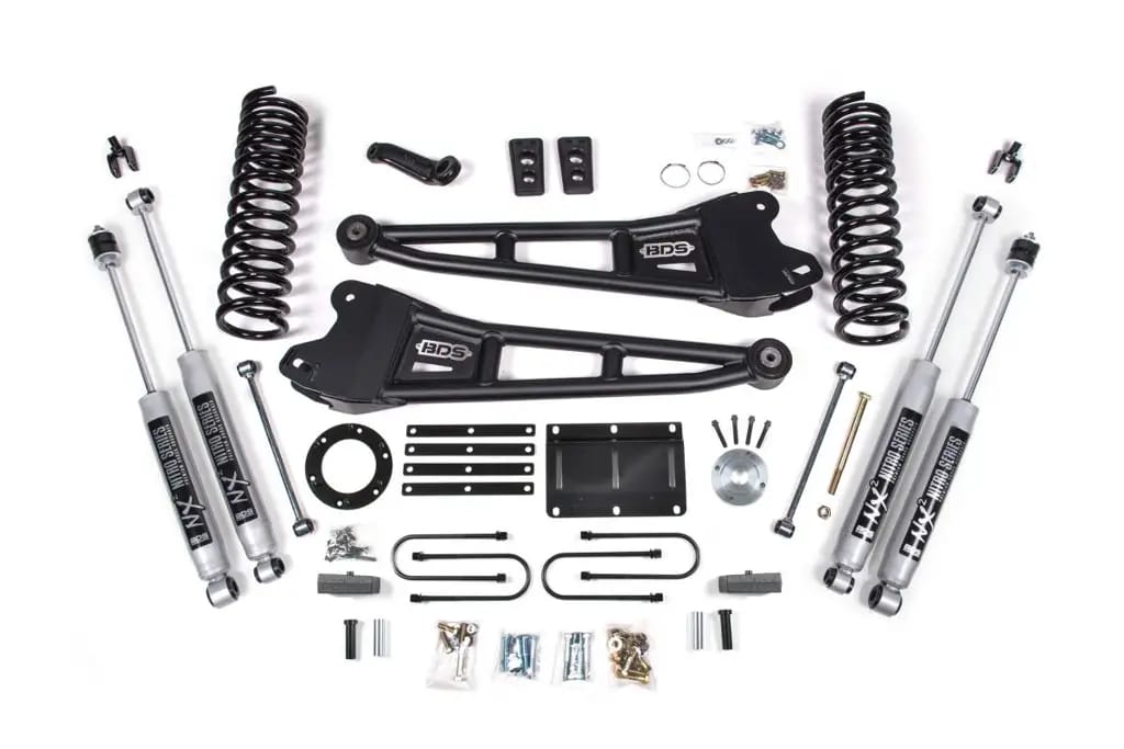 6 Inch Lift Kit w/ Radius Arms | Ram 3500 4WD Diesel (2013-2018) | 4.5 Inch Leaf Springs | 6-Bolt | FOX 2.5 Performance Series HTO | BDS Suspension