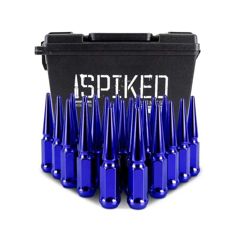Mishimoto Mishimoto Steel Spiked Lug Nuts M12 x 1.5 24pc Set Blue thumbnail 12