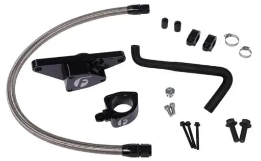 Fleece Performance 06-07 Auto Trans Cummins Coolant Bypass Kit w/ Stainless Steel Braided Line