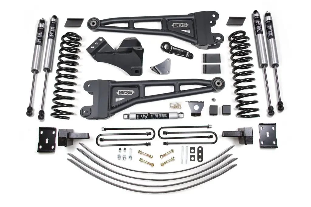 6 Inch Lift Kit w/ Radius Arm | Ford F250/F350 Super Duty (2005-2007) 4WD Diesel | 4 In Block Kit + Add-A-Leaf w/o Overload | FOX 2.0 Performance Series | BDS Suspension thumbnail 2