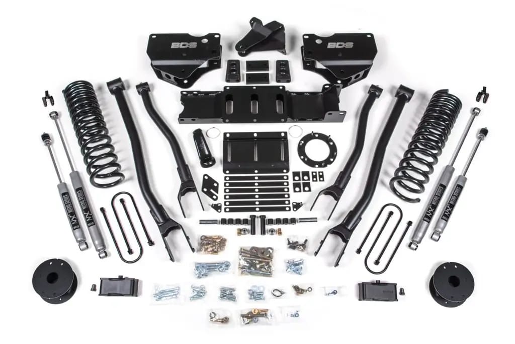 4 Inch Lift Kit w/ 4-Link | Ram 3500 w/ Rear Air Ride (2019-2024) 4WD Gas | NX2 Nitro Series | BDS Suspension