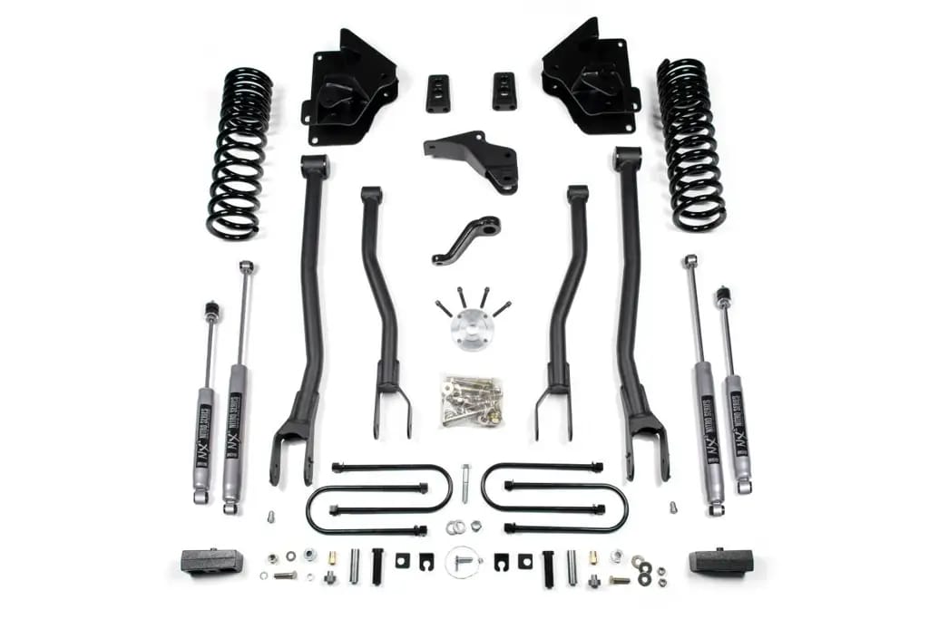 4 Inch Lift Kit w/ 4-Link | Ram 3500 (2013-2018) 4WD Gas | 3 Inch Block Kit | FOX 2.5 Performance Elite | BDS Suspension