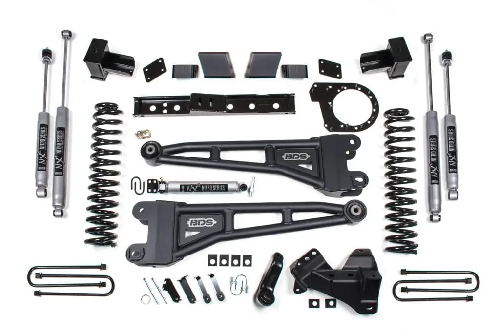 6 Inch Lift Kit w/ Radius Arm | Ford F250/F350 Super Duty (2017-2019) 4WD Diesel | 5" Block 3-Leaf Main | NX2 Nitro Series | BDS Suspension thumbnail 2