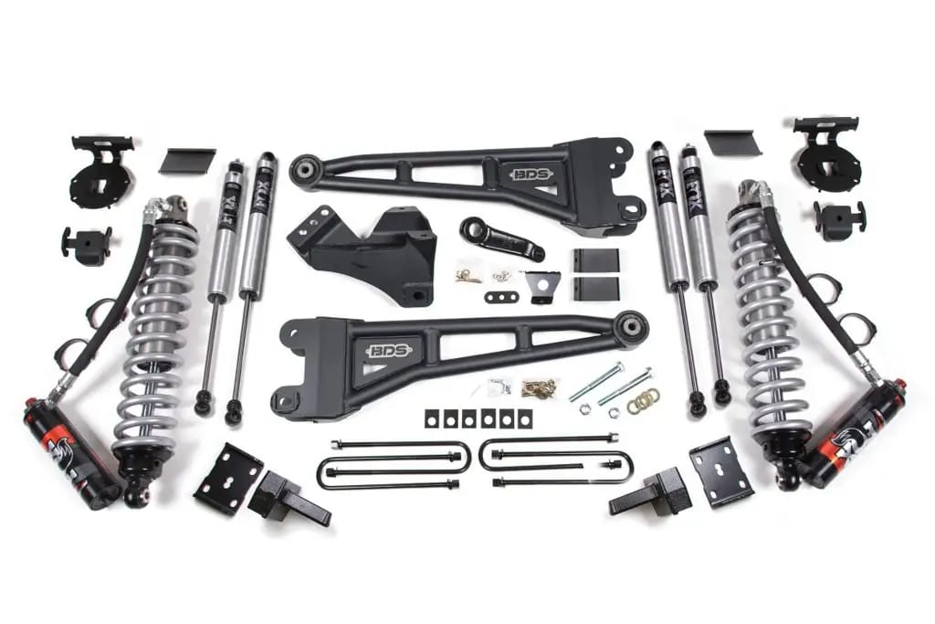 4 Inch Lift Kit w/ Radius Arm | FOX 2.5 Performance Elite Coil-Over | Ford F250/F350 Super Duty (2011-2016) 4WD Diesel | 4 Inch Block Kit Rear | BDS Suspension