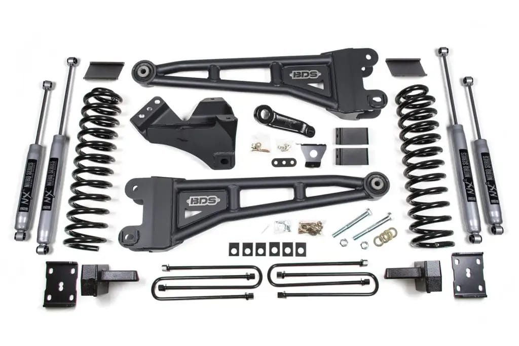 4 Inch Lift Kit w/ Radius Arm | Ford F250/F350 Super Duty (2011-2016) 4WD Gas | 4 Inch Block Kit | NX2 Nitro Series | BDS Suspension