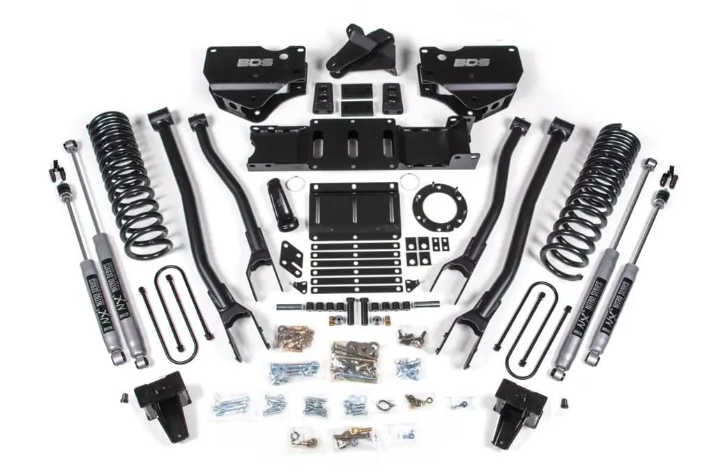 6 Inch Lift Kit w/ 4-Link | Ram 3500 (2019-2024) 4WD Diesel | w/ Factory Rear Overload | 6-Bolt | FOX 2.5 Performance Elite | BDS Suspension