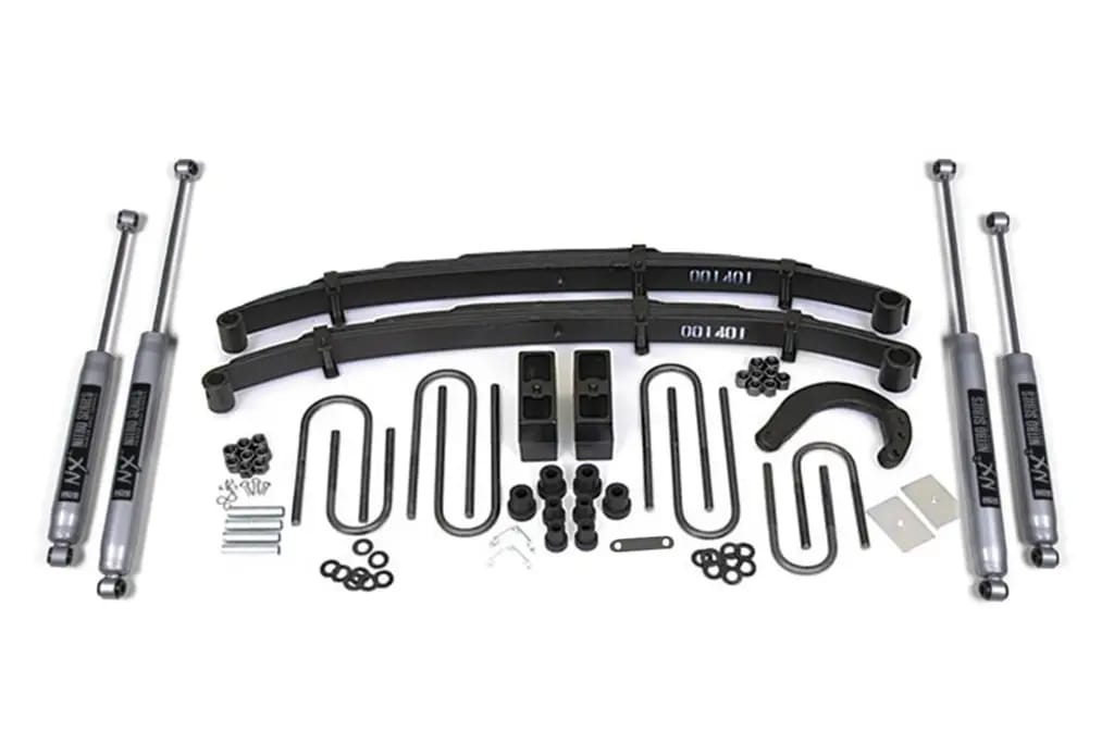 4 Inch Lift Kit | Chevy/GMC 1/2 Ton Truck & SUV (1973-1976) 4WD | 4 Inch Block Kit w/ Add-A-Leaf | NX2 Nitro Series | BDS Suspension