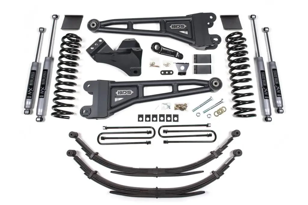 6 Inch Lift Kit w/ Radius Arm | Ford F250/F350 Super Duty (2011-2016) 4WD Diesel | Factory 2" Rear Blocks | NX2 Nitro Series | BDS Suspension