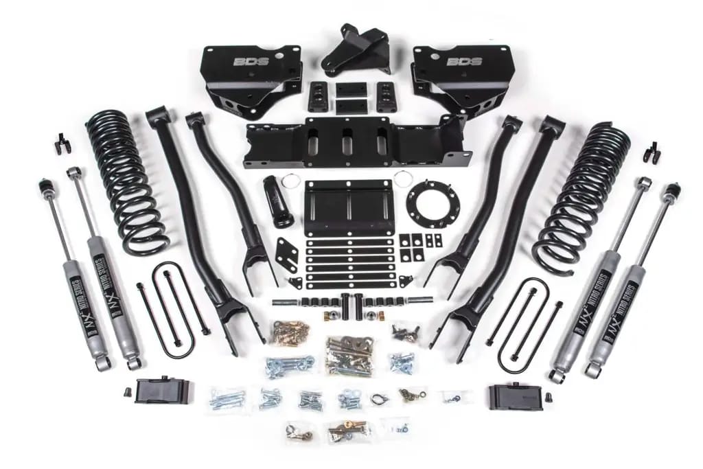 4 Inch Lift Kit w/ 4-Link | Ram 3500 (2019-2023) 4WD Gas | w/o Factory Rear Overload Leaf | NX2 Nitro Series | BDS Suspension