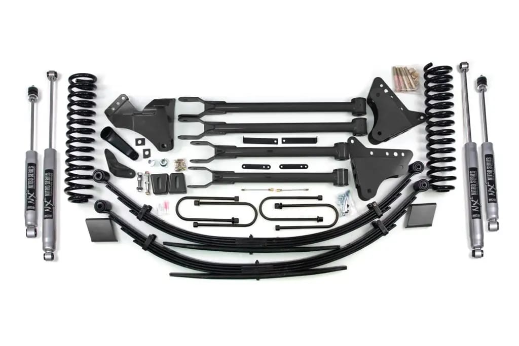 6 Inch Lift Kit w/ 4-Link | Ford F250/F350 Super Duty 4WD Diesel (2008-2010) | Block Kit w/o Factory Overload | FOX 2.0 Performance Series Shocks | BDS Suspension