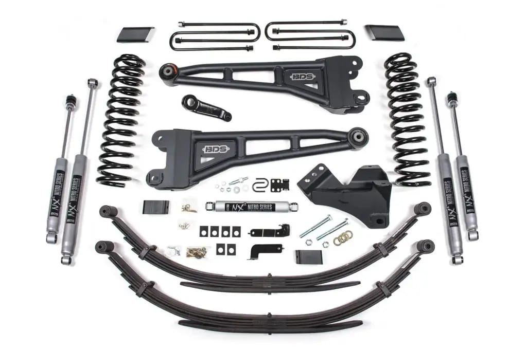 4 Inch Lift Kit w/ Radius Arm | Ford F250/F350 Super Duty (2017-2019) 4WD Gas | Rear Leaf Springs | NX2 Nitro Series Shocks | BDS Suspension thumbnail 2