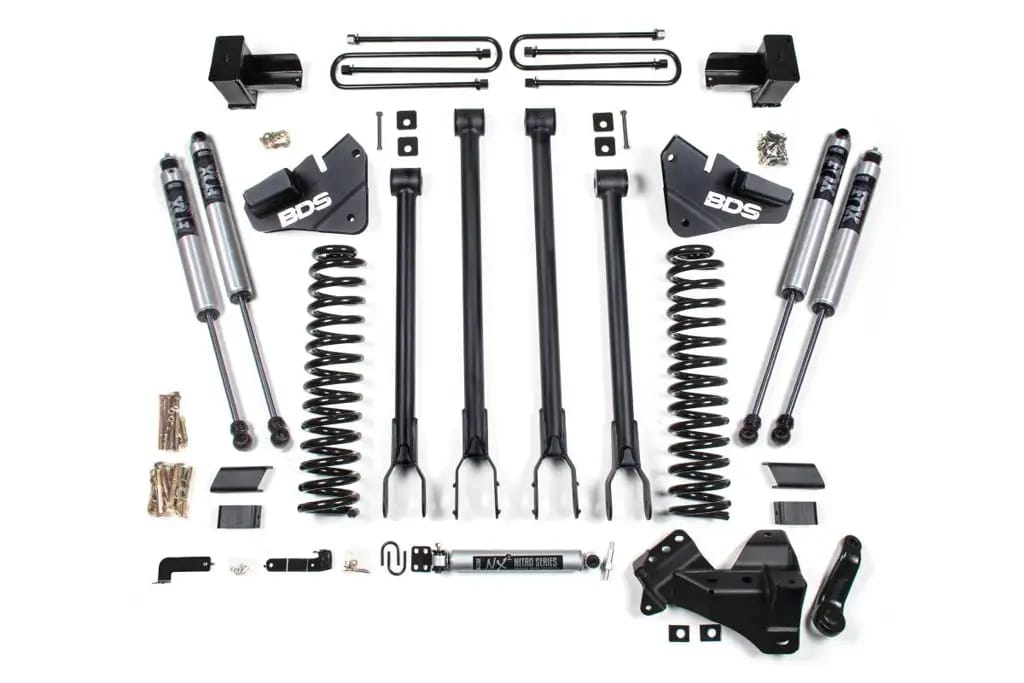 4 Inch Lift Kit | 4-Link Conversion | 2017-2019 Ford F250/F350 Super Duty 4WD Gas | 5 Inch Block w/ FOX 2.0 Performance Series | BDS Suspension thumbnail 2