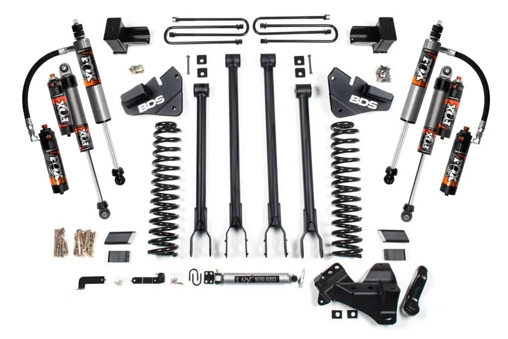 4 Inch Lift Kit | 4-Link Conversion | 2017-2019 Ford F250/F350 Super Duty 4WD Gas | 5 Inch Block w/ FOX 2.5 Performance Elite | BDS Suspension thumbnail 2