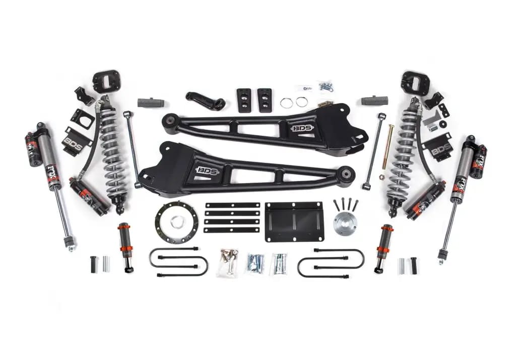 6 Inch Lift Kit w/ Radius Arm | FOX 2.5 Coil-Over Conversion Performance Elite | Ram 3500 (2013-2018) 4WD Diesel | Block Kit | FOX 2.0 Hydro Bump Stop | 8-Bolt | BDS Suspension thumbnail 2