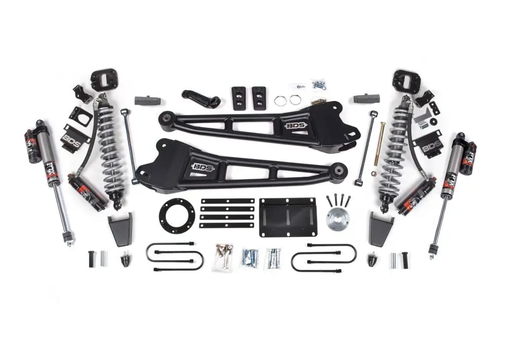6 Inch Lift Kit w/ Radius Arm | FOX 2.5 Coil-Over Conversion Performance Elite | Ram 3500 (2013-2018) 4WD Diesel | Leaf Springs | FOX 2.0 Hydro Bump Stop | 8-Bolt | BDS Suspension