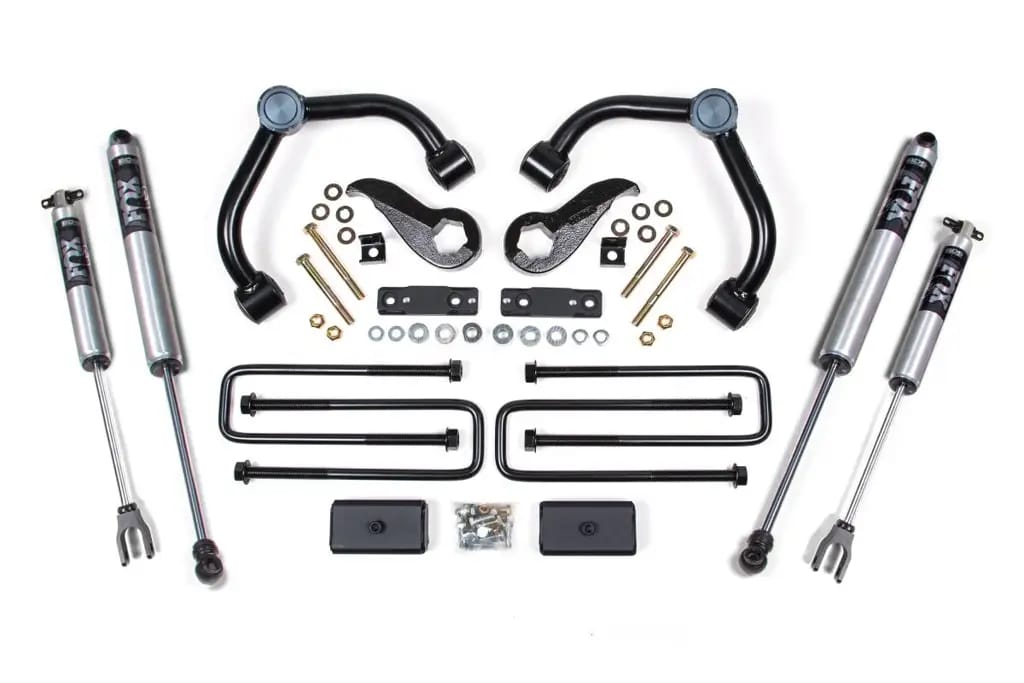 3 Inch Lift Kit | 2020-2026 Chevy Silverado/GMC Sierra 2500HD/3500HD 4WD | 2 In Block w/ Overload | FOX 2.5 Performance Series HTO | BDS Suspension