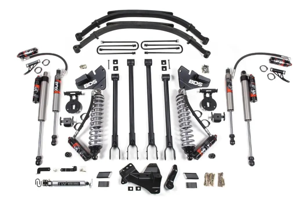 4 Inch Lift Kit w/ 4-Link | FOX 2.5 Coil-Over Conversion | Ford F250/F350 Super Duty (2017-2019) 4WD Diesel | Leaf Springs | FOX 2.5 Performance Elite | BDS Suspension thumbnail 2