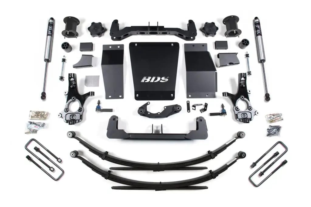 6.5 Inch Lift Kit | Chevy Silverado/GMC Sierra 1500 (2014-2018) 4WD | Leaf Springs | FOX 2.0 | Aluminum/Stamped Steel Control Arm | BDS Suspension thumbnail 2