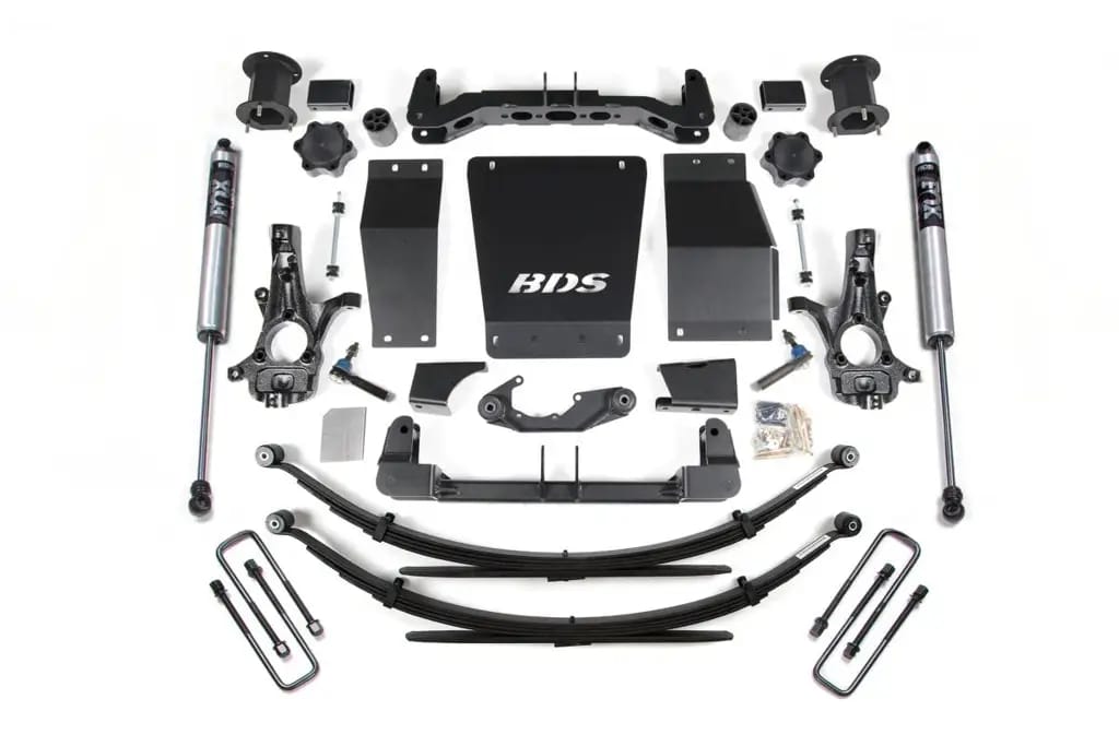4.5 Inch Lift Kit | 2014-2018 Chevy Silverado & GMC Sierra 1500 4WD | Leaf Springs | FOX 2.0 | Aluminum/Stamped Steel Control Arms | BDS Suspension thumbnail 2