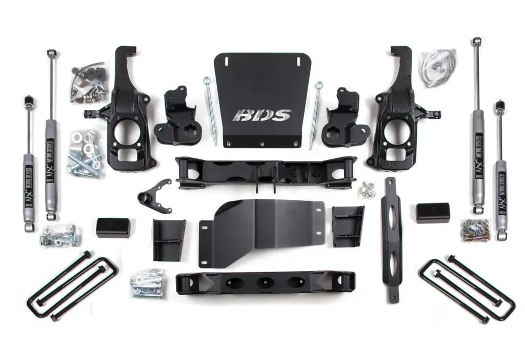 6.5 Inch Lift Kit | 2011-2019 Chevy Silverado/GMC Sierra 2500HD/3500 | 3" Rear Block Kit w/ Overload | FOX 2.0 Performance Series | BDS Suspension