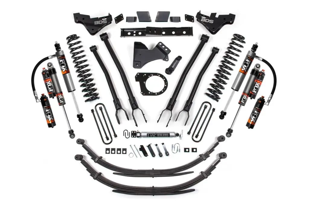 7 Inch Lift Kit w/ 4-Link | Ford F250/F350 Super Duty (2023-2026) 4WD Diesel | Leaf Springs | FOX 2.5 Performance Elite | BDS Suspension thumbnail 2