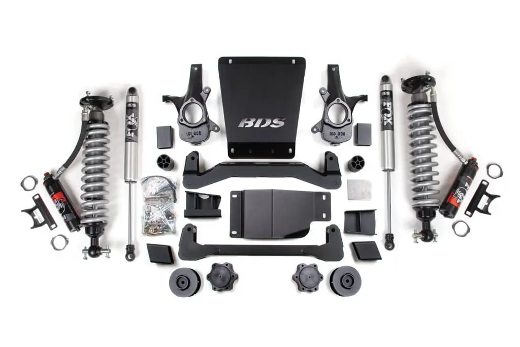 4 Inch Lift Kit | FOX 2.5 Performance Elite Coil-Over | 2007-2014 Chevy/GMC Avalanche, Suburban, Tahoe, Yukon 1500 4WD | 2 Inch Rear Coil Spacer | BDS Suspension