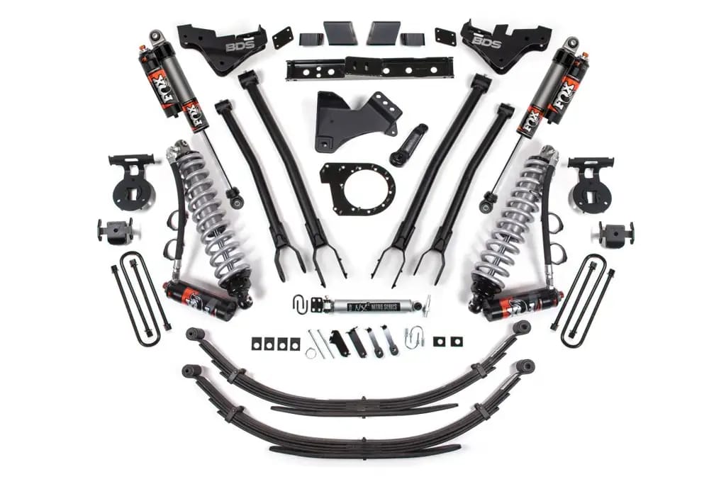 7 Inch 4-Link Lift Kit w/ FOX 2.5 Performance Elite Coilovers | Ford F250/F350 Super Duty (2023-2026) 4WD Diesel | Rear Leaf Springs | BDS Suspension thumbnail 2