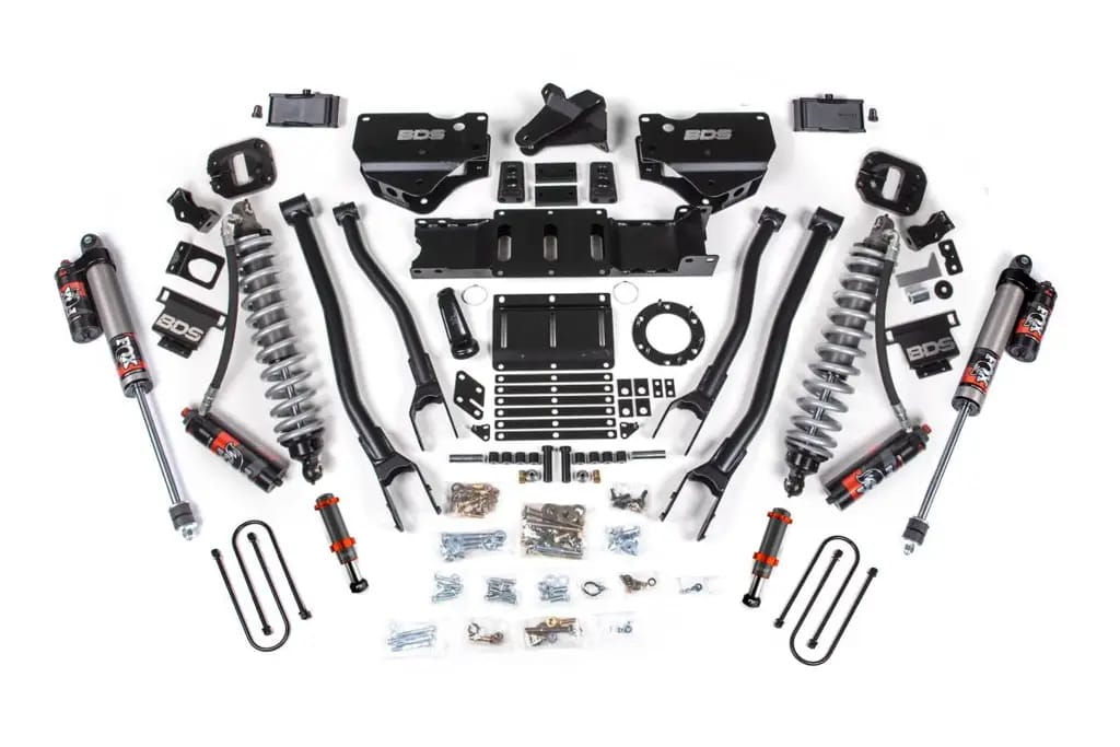 4 Inch 4-Link Lift Kit | FOX 2.5 Coil-Over Conversion Performance Elite | Ram 3500 Diesel 4WD (2019-2024) | 2in Block w/ Overload | FOX 2.0 Hydro Bump Stop | 6-Bolt | BDS Suspension thumbnail 2