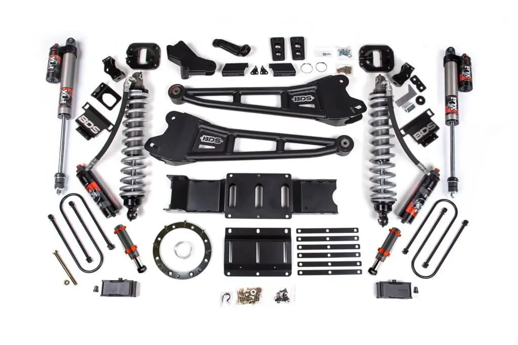 4 Inch Lift Kit w/ Radius Arm | FOX 2.5 Coil-Over Conversion Performance Elite | Ram 3500 (2019-2024) 4WD Diesel | 2" Block w/o Overload | FOX 2.0 Hydro Bump Stop | 8-Bolt | BDS Suspension thumbnail 2