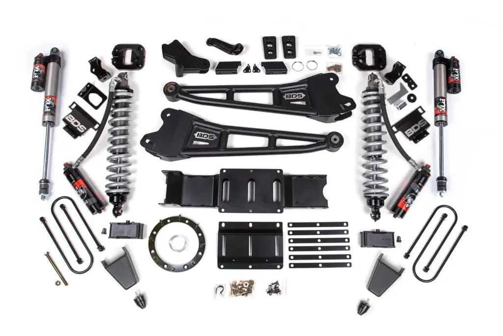 4 Inch Lift Kit w/ Radius Arm | FOX 2.5 Coil-Over Conversion Performance Elite | Ram 3500 (2019-2024) 4WD Diesel | 2" Block w/ Overload | Rubber Bump Stop | 8-Bolt | BDS Suspension thumbnail 2