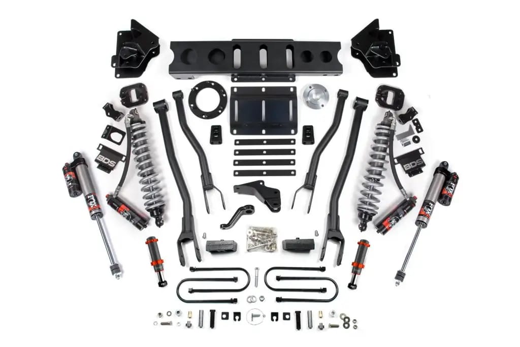 4 Inch 4-Link Lift Kit w/ FOX 2.5 Performance Elite Coil-Over Conversion | Ram 3500 4WD Diesel (2013-2018) | FOX 2.0 Hydro Bump Stop | 6-Bolt | BDS Suspension thumbnail 2