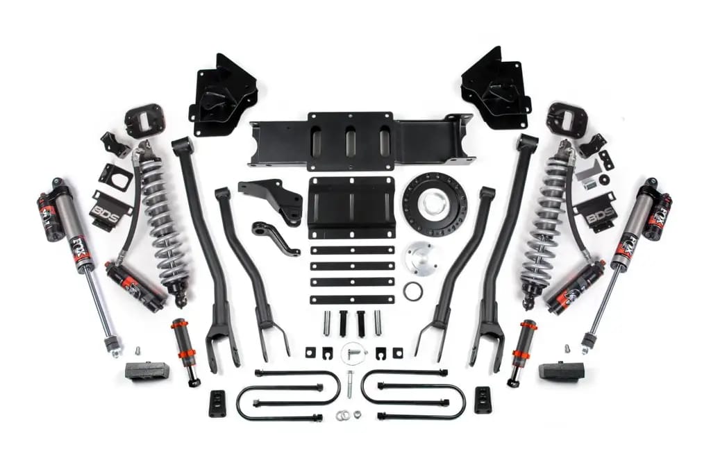 4 Inch 4-Link Lift Kit w/ FOX 2.5 Performance Elite Coil-Over Conversion | Ram 3500 4WD Diesel (2013-2018) | FOX 2.0 Hydro Bump Stop | 8-Bolt | BDS Suspension thumbnail 2