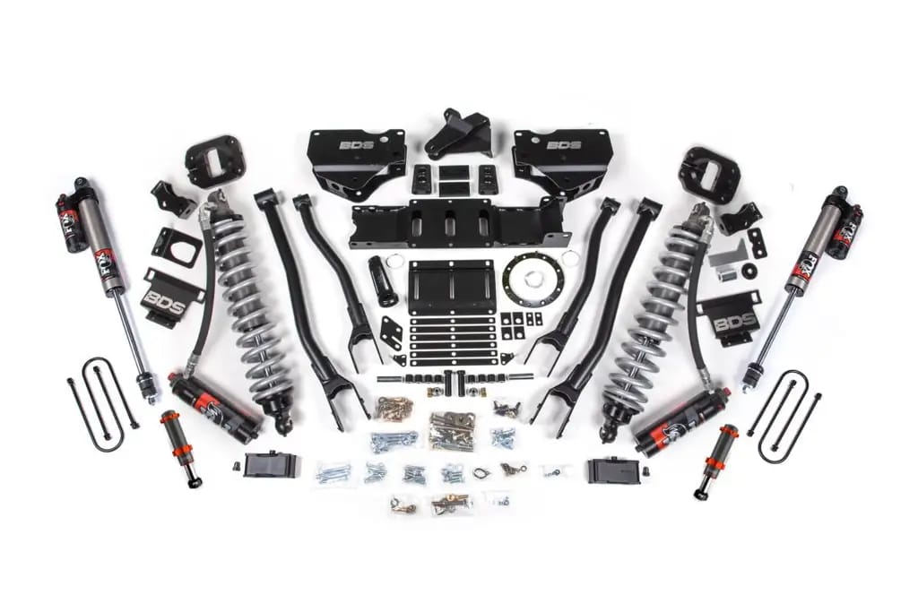 4 Inch 4-Link Lift Kit | FOX 2.5 Coil-Over Conversion Performance Elite | Ram 3500 Diesel 4WD (2019-2024) | 2in Block w/o Overload | FOX 2.0 Hydro Bump Stop | 8-Bolt | BDS Suspension thumbnail 2