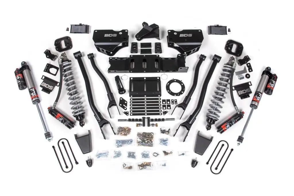 4 Inch 4-Link Lift Kit | FOX 2.5 Coil-Over Conversion Performance Elite | Ram 3500 Diesel 4WD (2019-2024) | 2in Block w/ Overload | Rubber Bump Stop | 8-Bolt | BDS Suspension