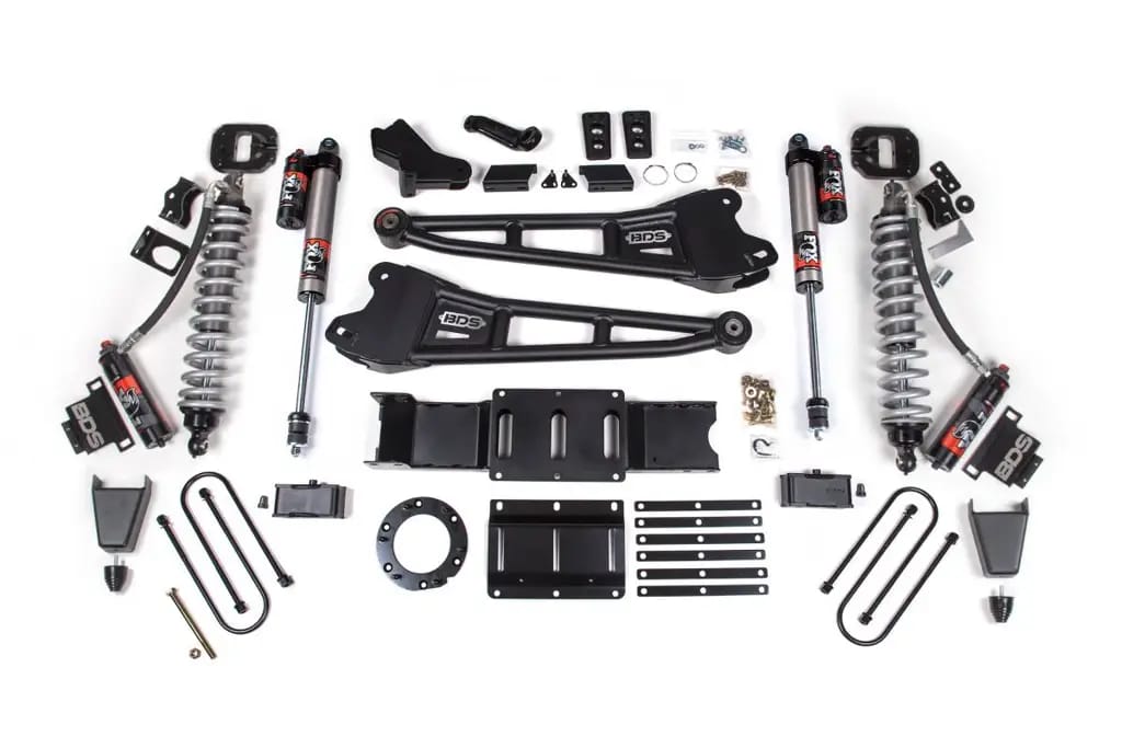 6 Inch Lift Kit w/ Radius Arm | FOX 2.5 Coil-Over Conversion Performance Elite | Ram 3500 (2019-2024) 4WD Diesel | 5in Block w/o Overload | FOX 2.0 Hydro Bump Stop | 8-Bolt | BDS Suspension