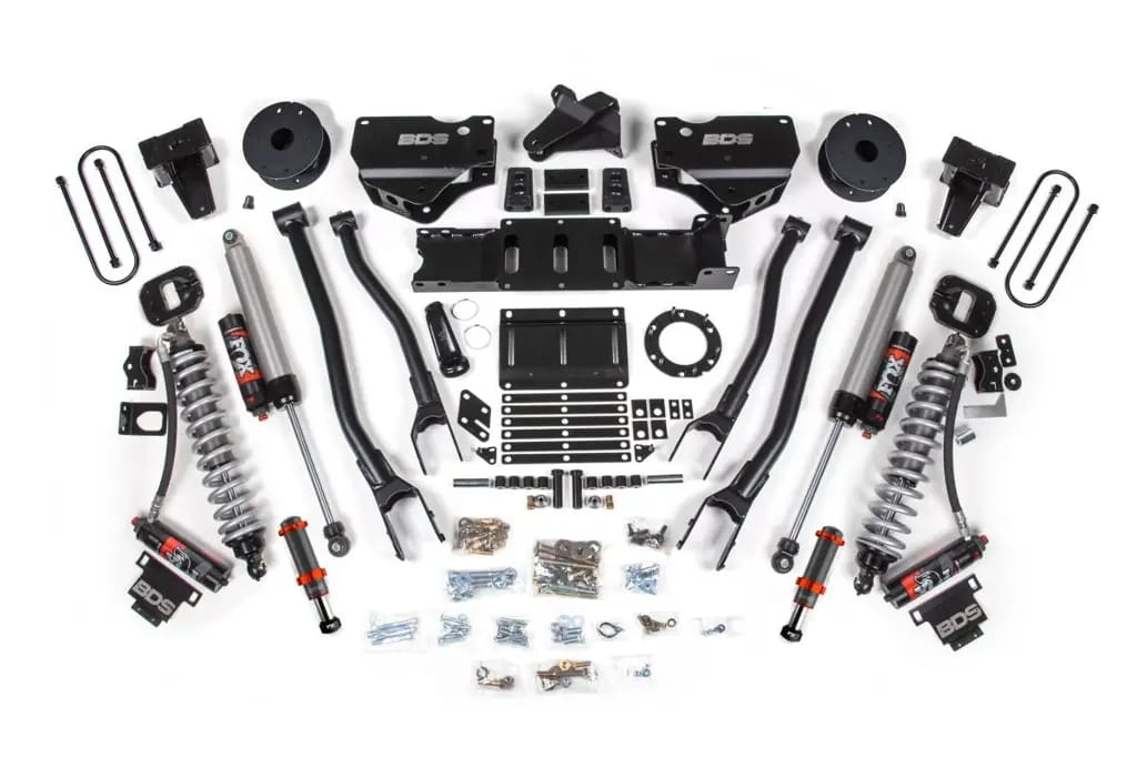6 Inch 4-Link Lift Kit w/ FOX 2.5 Performance Elite Coil-Over | Ram 3500 4WD Diesel (2019-2024) | 5in Block w/o Overload | FOX 2.0 Hydro Bump Stop | 6-Bolt | BDS Suspension thumbnail 2