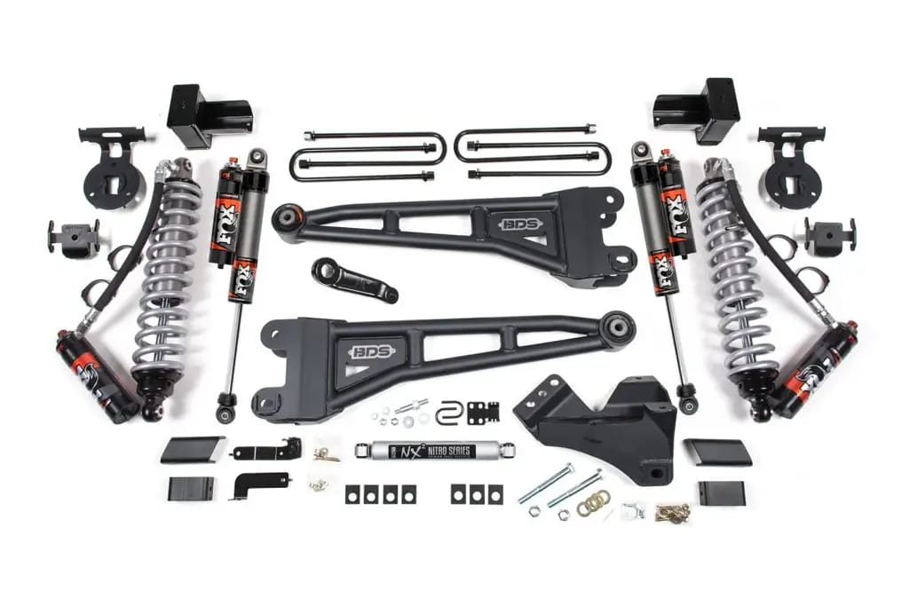 5 Inch Lift Kit w/ Radius Arm | FOX 2.5 Performance Elite Coilover Conversion | Ford F350 Super Duty DRW (2023-2026) 4WD Diesel | FOX 2.5 Performance Elite Rear Shocks | BDS Suspension
