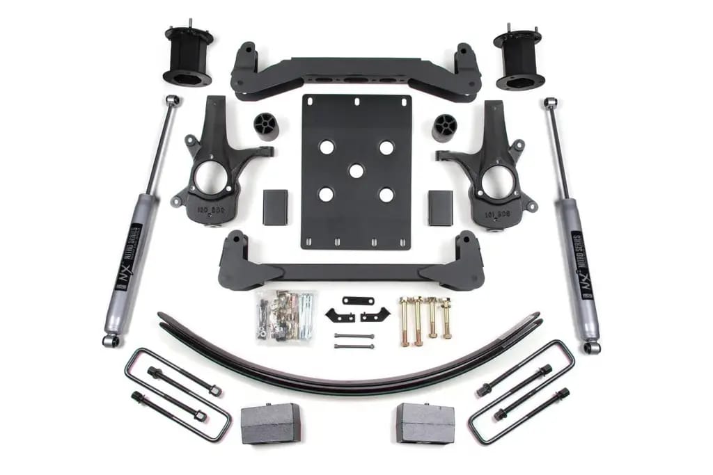 6 Inch Lift Kit | Chevy Silverado & GMC Sierra 1500 2WD (2007-2013) | Block Kit & Add-A-Leaf | NX2 Nitro Series | BDS Suspension