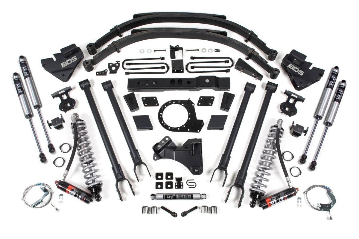 8 Inch 4-Link Lift Kit w/ FOX 2.5 Performance Elite Coil-Over Conversion | 2017-2019 Ford F250/F350 Super Duty 4WD Diesel | BDS Suspension
