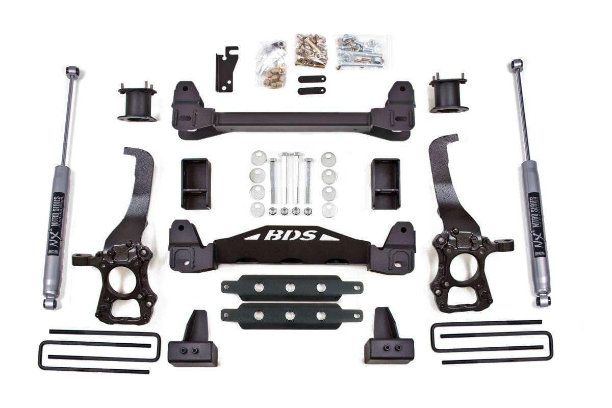 4 Inch Lift Kit | Ford F150 2WD (2015-2020) | 3 Inch Block Kit w/ NX2 Nitro Series Shocks | BDS Suspension